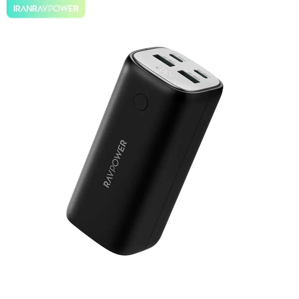 پاوربانک 20هزار میلی آمپر 70 واتی راوپاور(نسخه حرفه ای) RAVPower PD Pioneer 20000mAh 70W 4-Port Power Bank – مدل PB208PRO