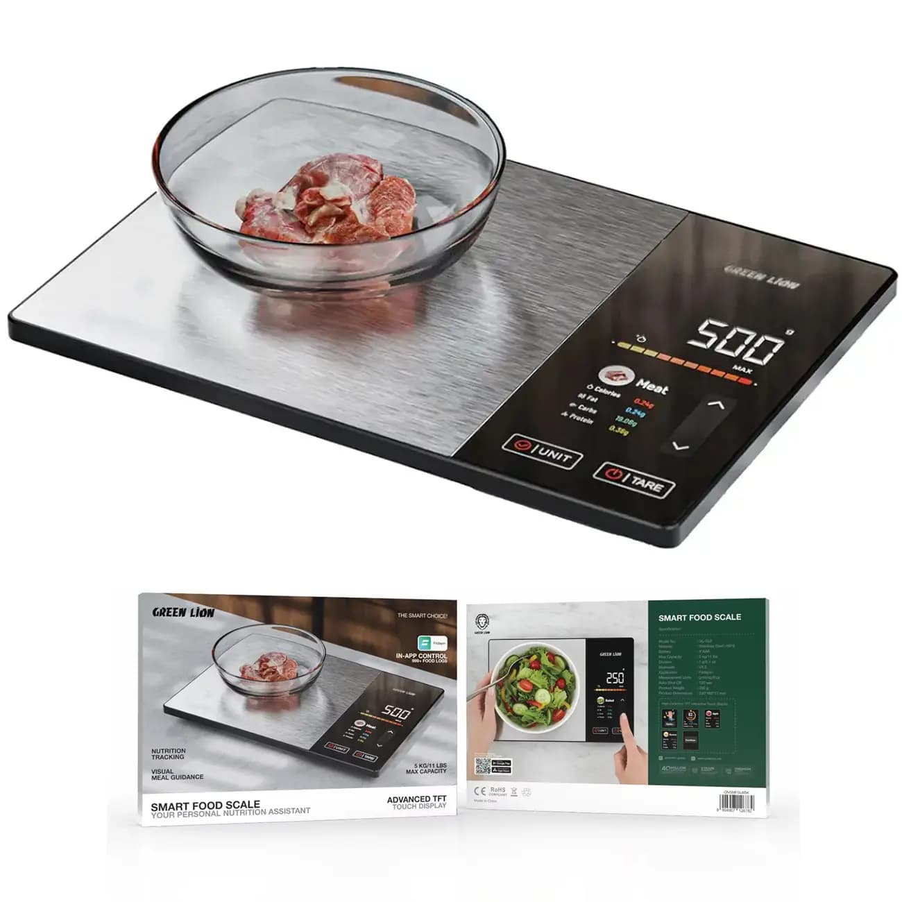 ترازو هوشمند آشپزخانه گرین لاین مدل Green Lion Smart Food Scale — تصویر ۴