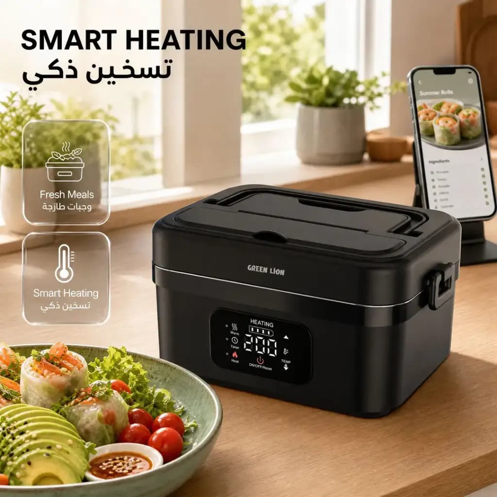 ظرف غذای برقی قابل حمل گرین لاین مدل Green Lion Portable Lunch Box GLB-30 — تصویر ۷