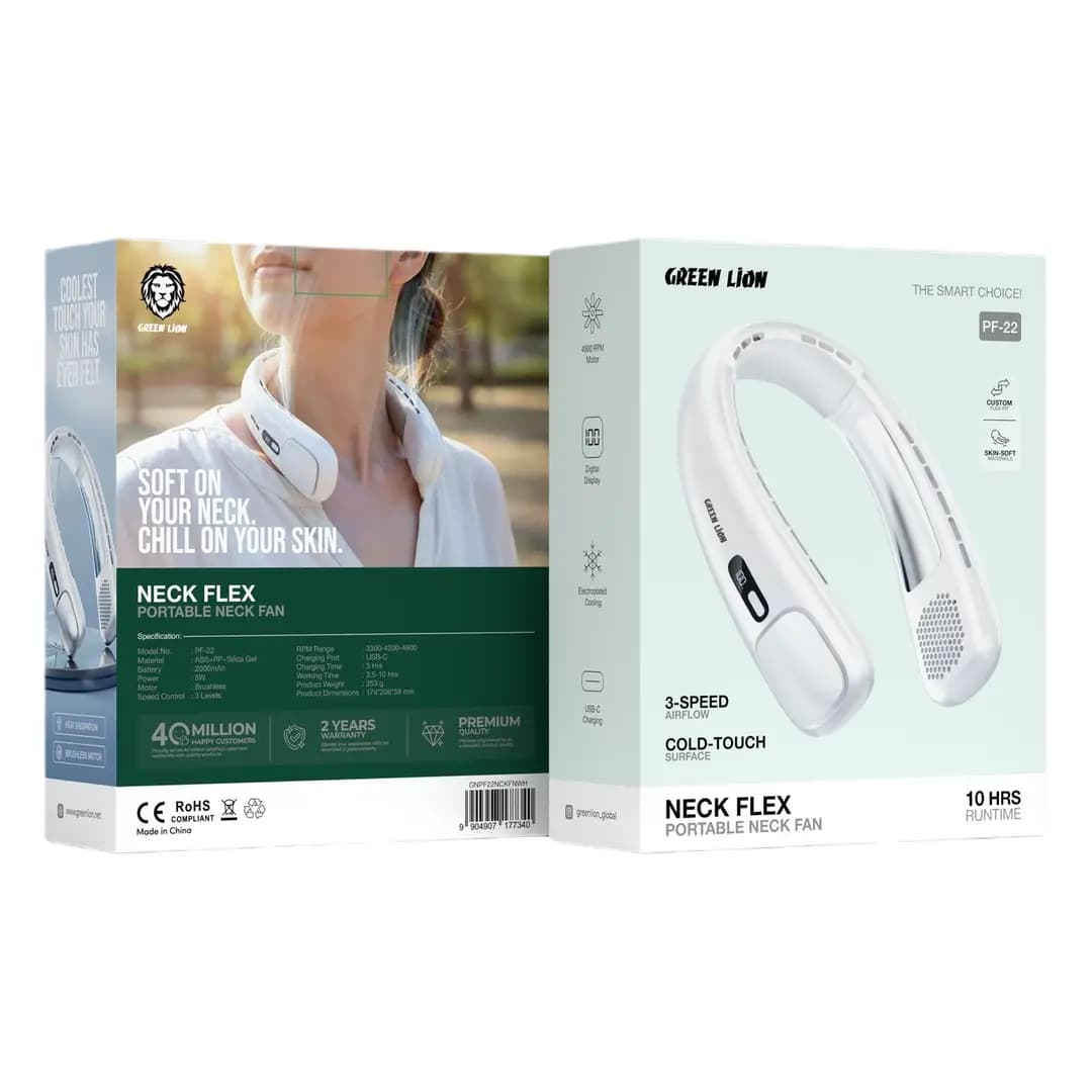 پنکه گردنی شارژی گرین لاین مدل Green Lion Neck Flex GNPF22NCKFNWH — تصویر ۶
