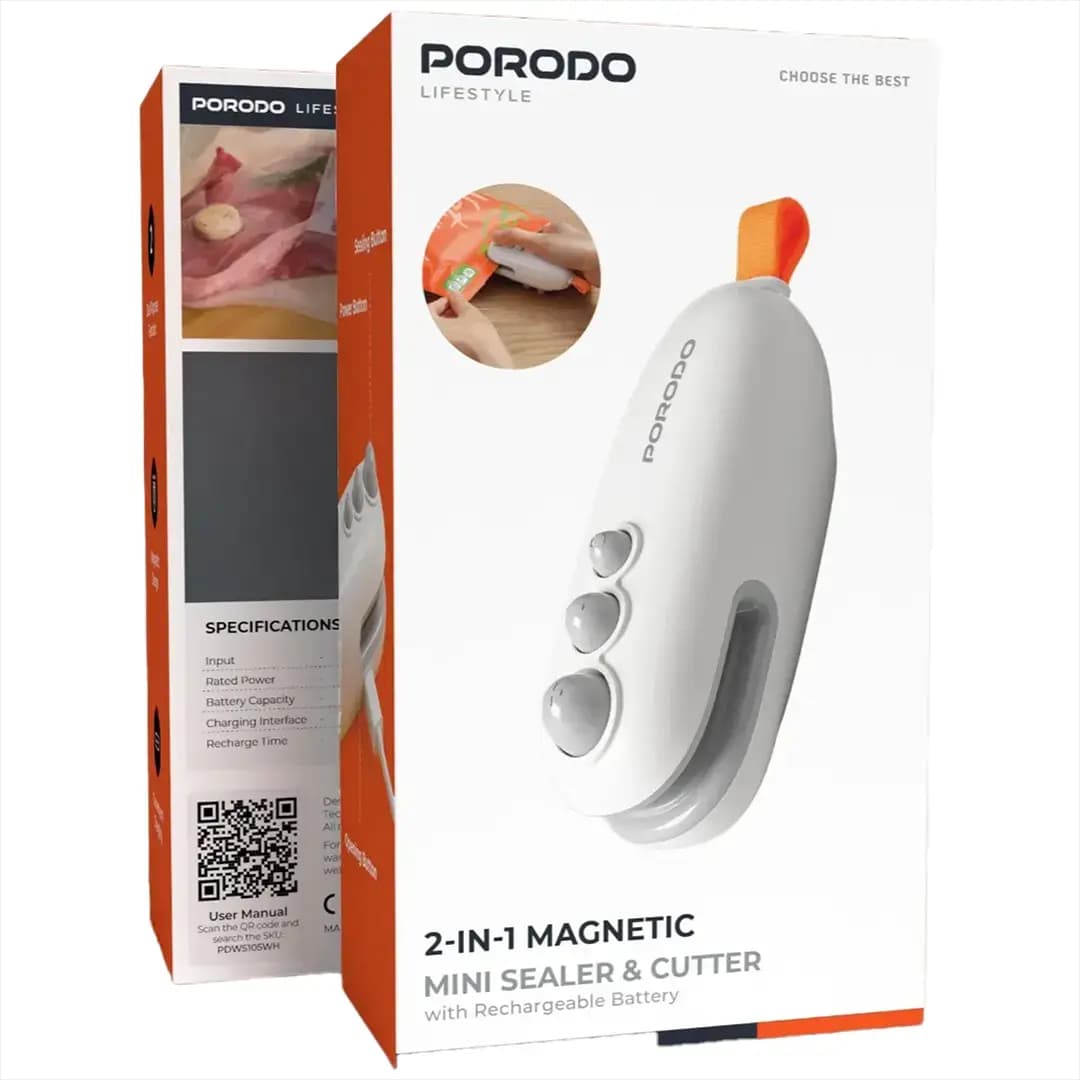 دستگاه مینی پرس و وکیوم حرارتی 2 در 1 مگنتی پرودو مدل Porodo PDWS105WH — تصویر ۵