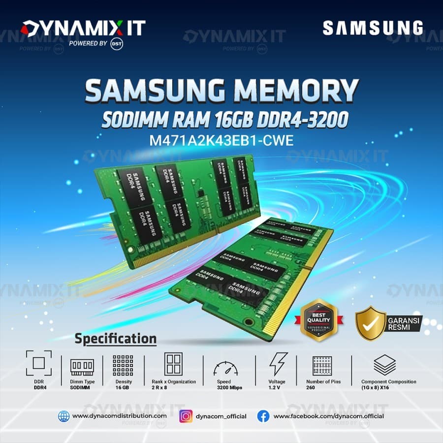 Ram Samsung 16gb 3200Mhz laptop sodimm — تصویر ۴