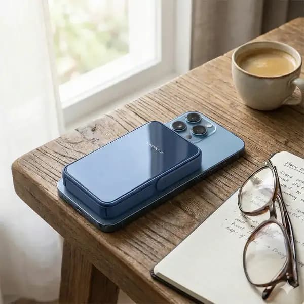 پاوربانک 10000 هزار 20 وات مگ سیف پاورولوژی مدل Powerology Spetemor 10000mAh MagSafe Power Glass Surface — تصویر ۳