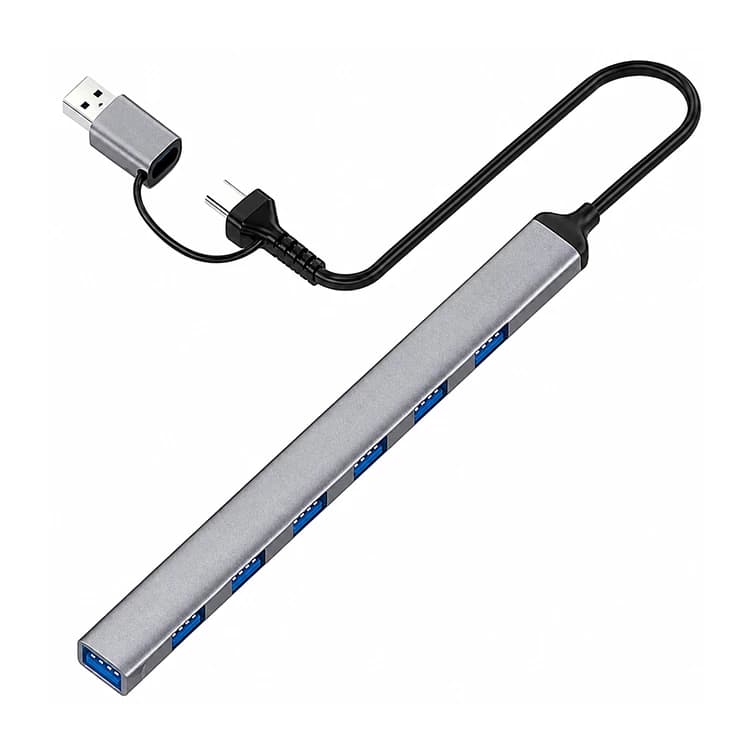 هاب 7 پورت TYPE-C+USB3 پی نت مدل P-7602 — تصویر ۲