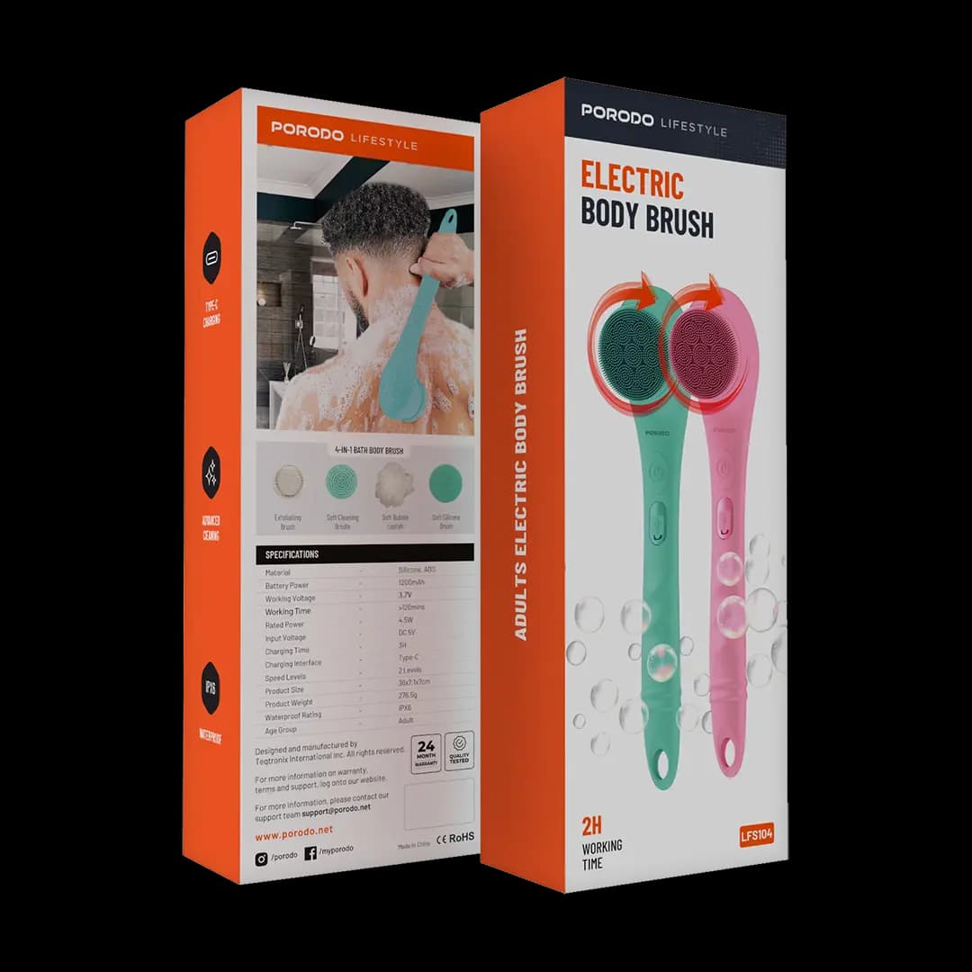برس برقی بدن پرودو مدل Porodo Lifestyle Electric Body Brush — تصویر ۵