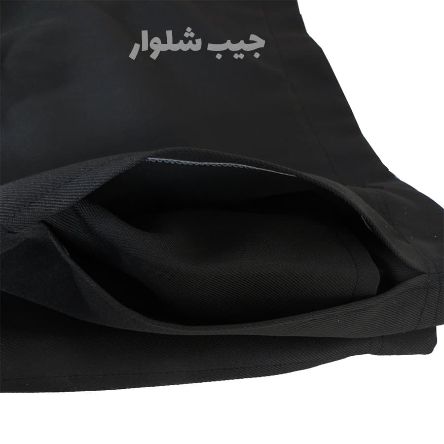 شلوار کردی مجلسی مردانه پارچه فاستونی درجه یک رنگ مشکی قد 110 — تصویر ۷