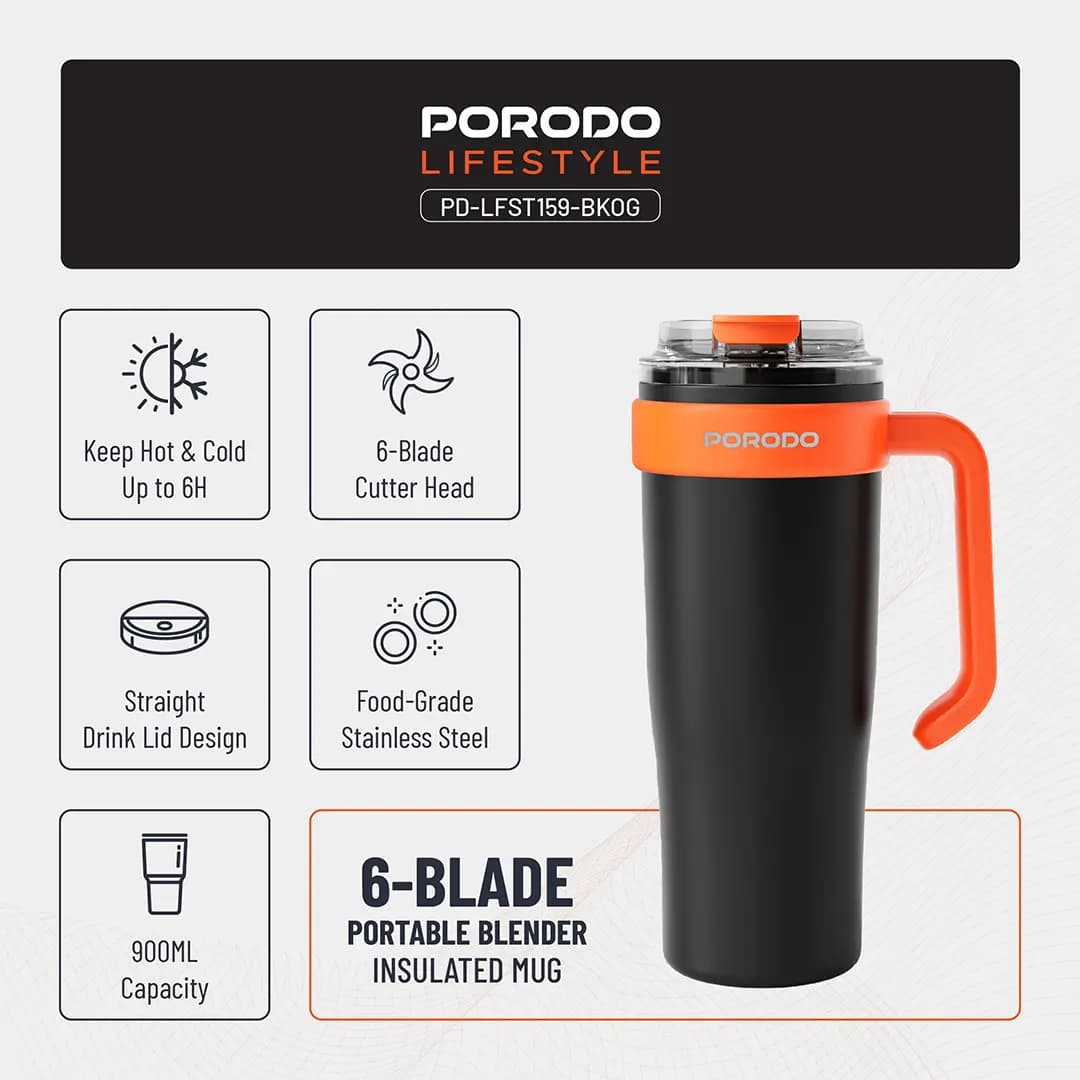 مخلوط‌کن شارژی قابل حمل پرودو مدل Porodo Lifestyle 6-Blade Portable Blender — تصویر ۶