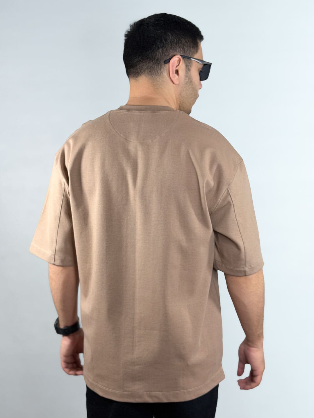 تیشرت ساده باکسی ماکان رنگ نسکافه ای 1220242-5 — تصویر ۵