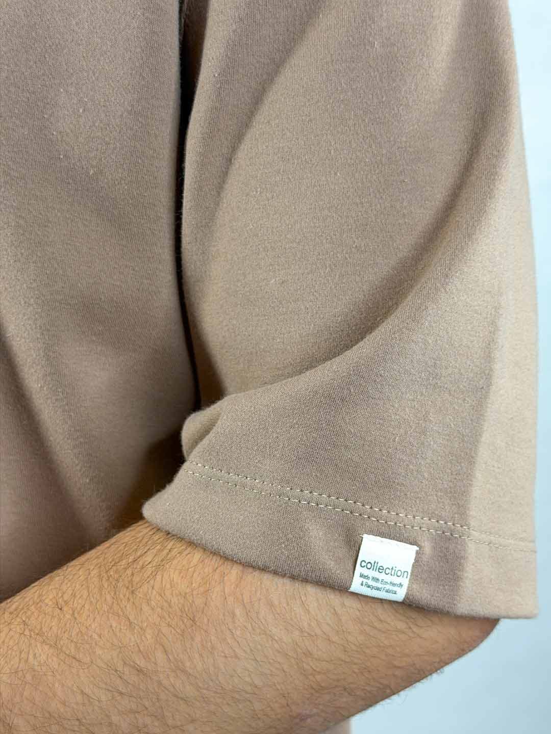 تیشرت ساده باکسی ماکان رنگ نسکافه ای 1220242-5 — تصویر ۳