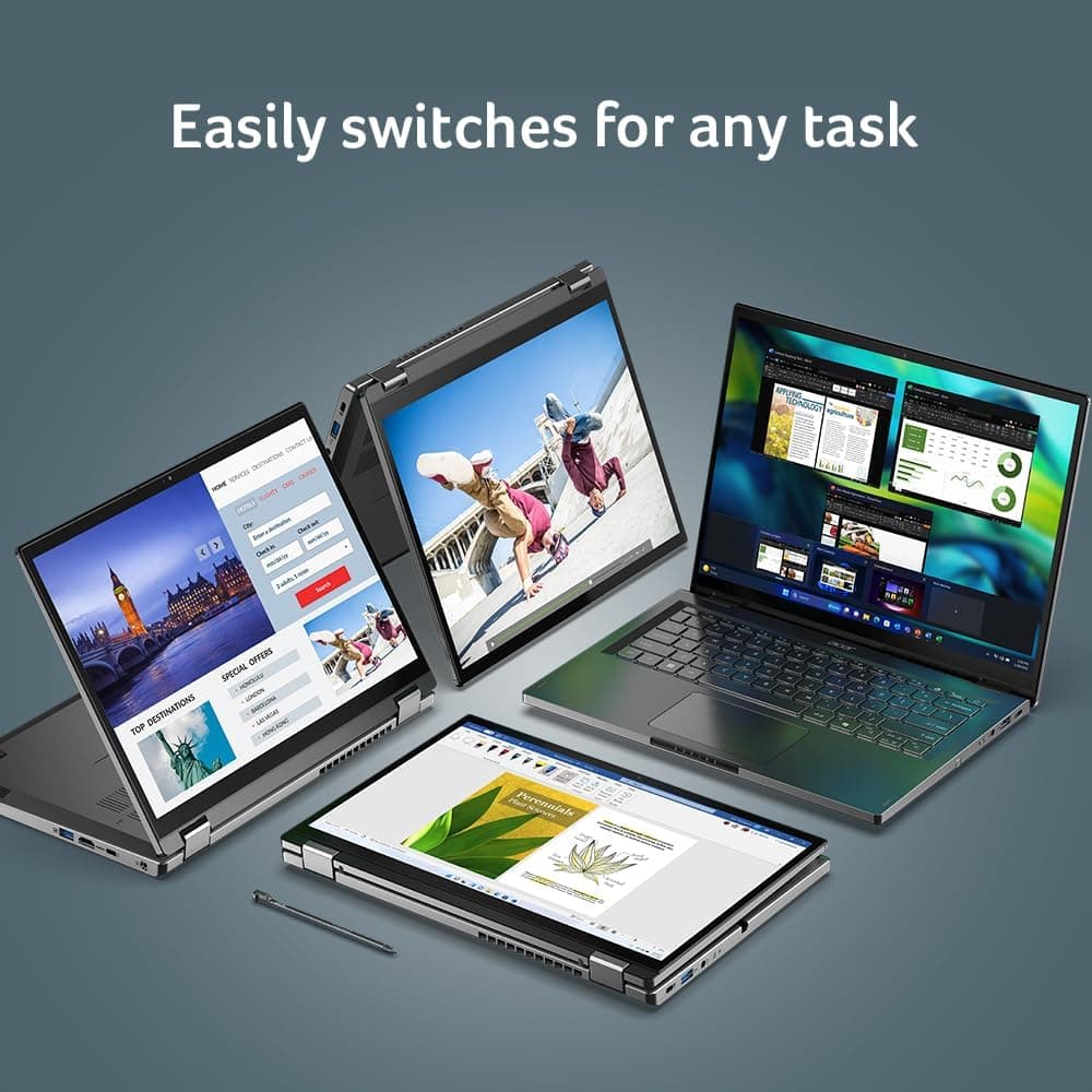 ACER SPIN14 CORE 5 8GB 512GB SSD IRIS TOUCH 360 PEN WIN11 GRAY — تصویر ۸