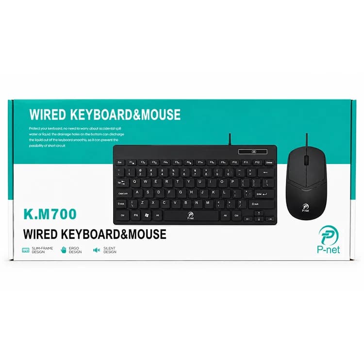 کیبورد و ماوس سیم دار P-net مدل K.M700 — تصویر ۲