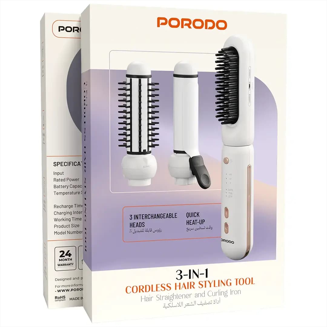 اتو مو و فرکننده شارژی پرودو 3 کاره مدل Cordless Hair Styling — تصویر ۲