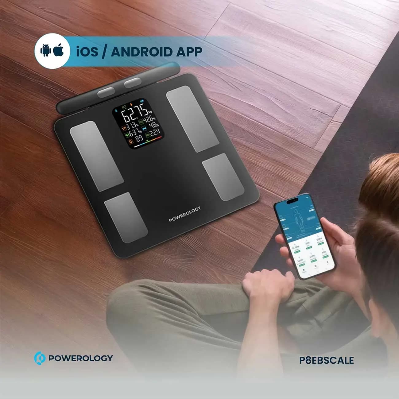 ترازوی هوشمند پاورولوژی مدل Powerology Advanced Precision Smart Scale P8EBSCALE — تصویر ۶