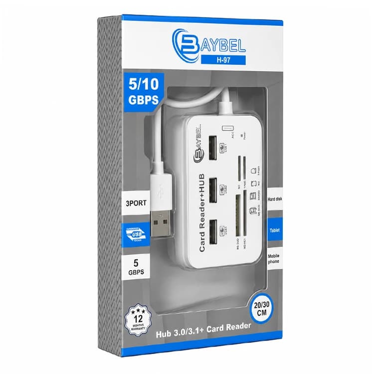 هاب و ریدر 3 پورت BAYBEL USB 3.0 مدل H97 — تصویر ۳