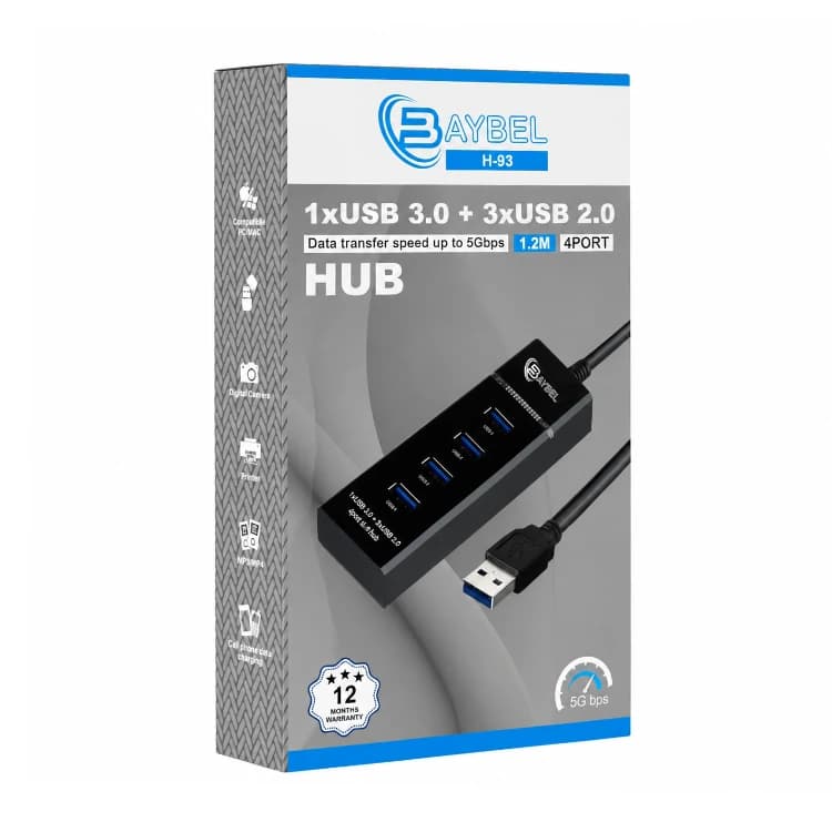 هاب 4 پورت BAYBEL USB 3.0 مدل H93