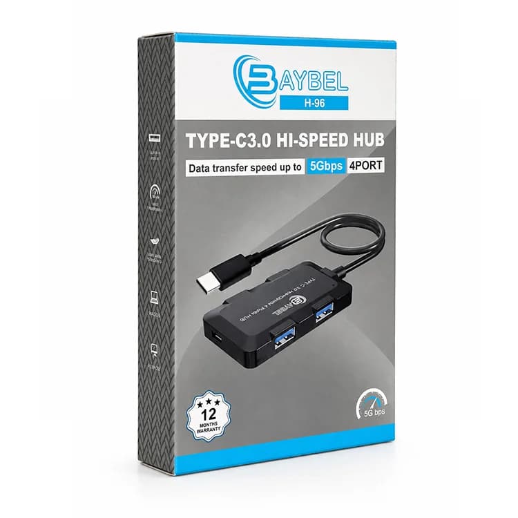 هاب 4 پورت TYPE-C برند BAYBEL مدل H-96 — تصویر ۴