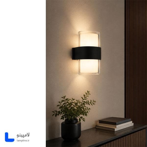 چراغ دیواری دکوراتیو دو طرفه 12 وات استوانه شفاف — تصویر ۴