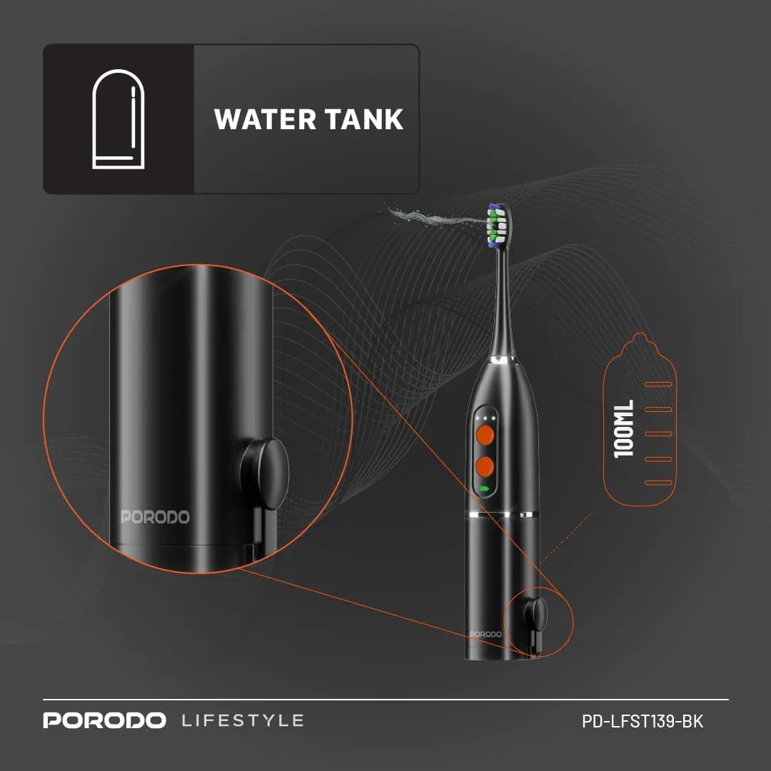 مسواک برقی و واترجت دندان پرودو مدل Porodo Lifestyle Water Floss & Sonic Electric Toothbrush 15W — تصویر ۸