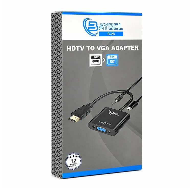 تبدیل HDMI به VGA مدل C-28 بایبل با کابل صدا و میکرو — تصویر ۵
