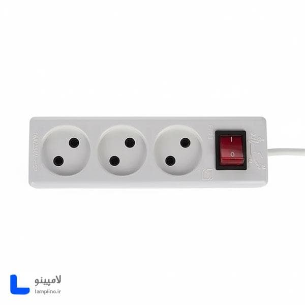 سه راهی برق بدون ارت تیراژه با کابل 5 متر — تصویر ۲