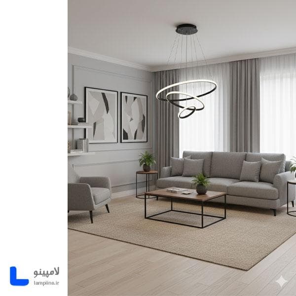 چراغ آویز مدرن سه حلقه شاین لایت 30-40-50 cm — تصویر ۲