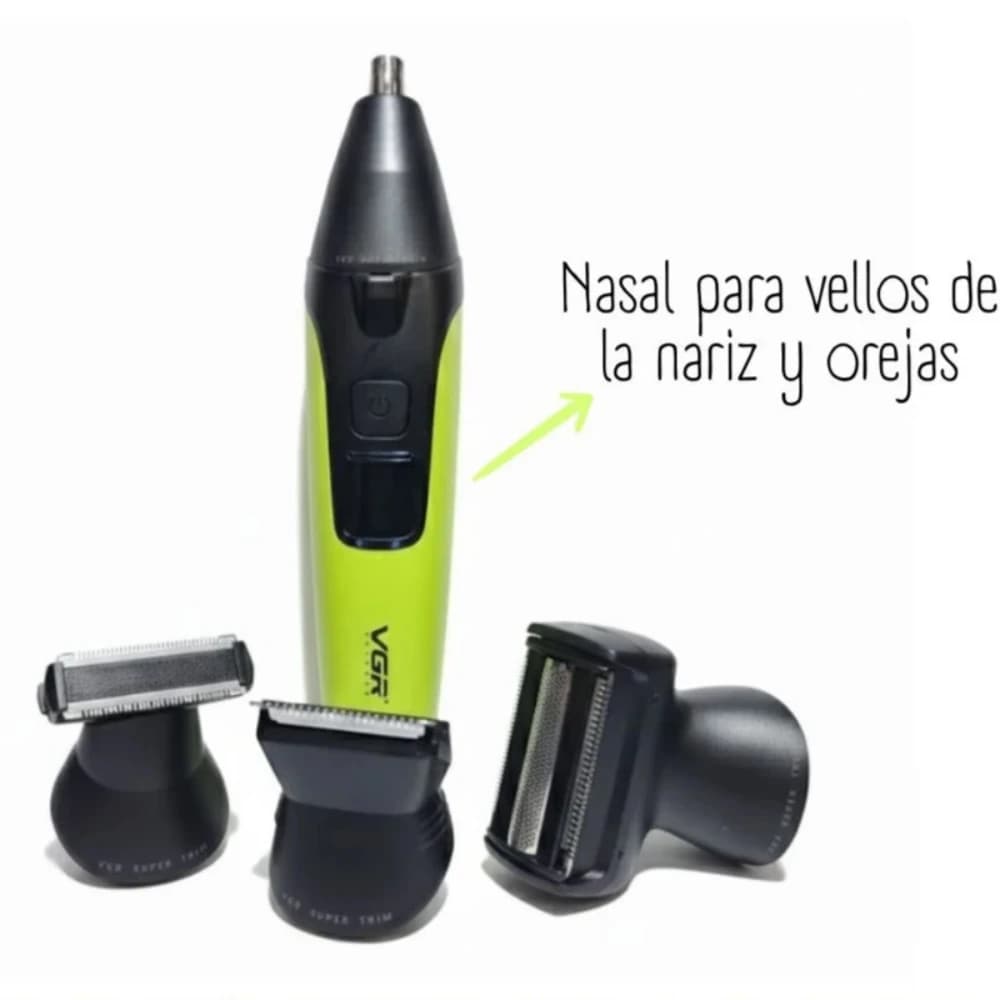 ست ماشین اصلاح موی صورت و بدن شارژی وی جی ار مدل V-634 4in1 — تصویر ۳