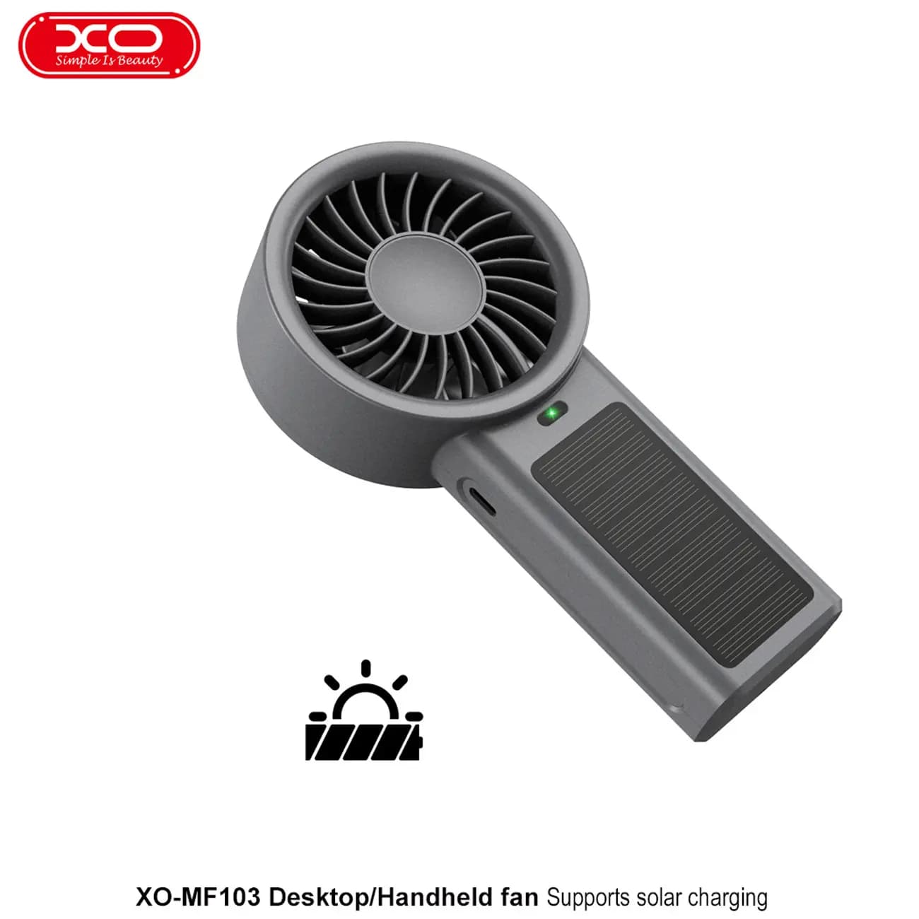 پنکه خورشیدی دستی و رومیزی ایکس او XO مدل MF103 — تصویر ۵