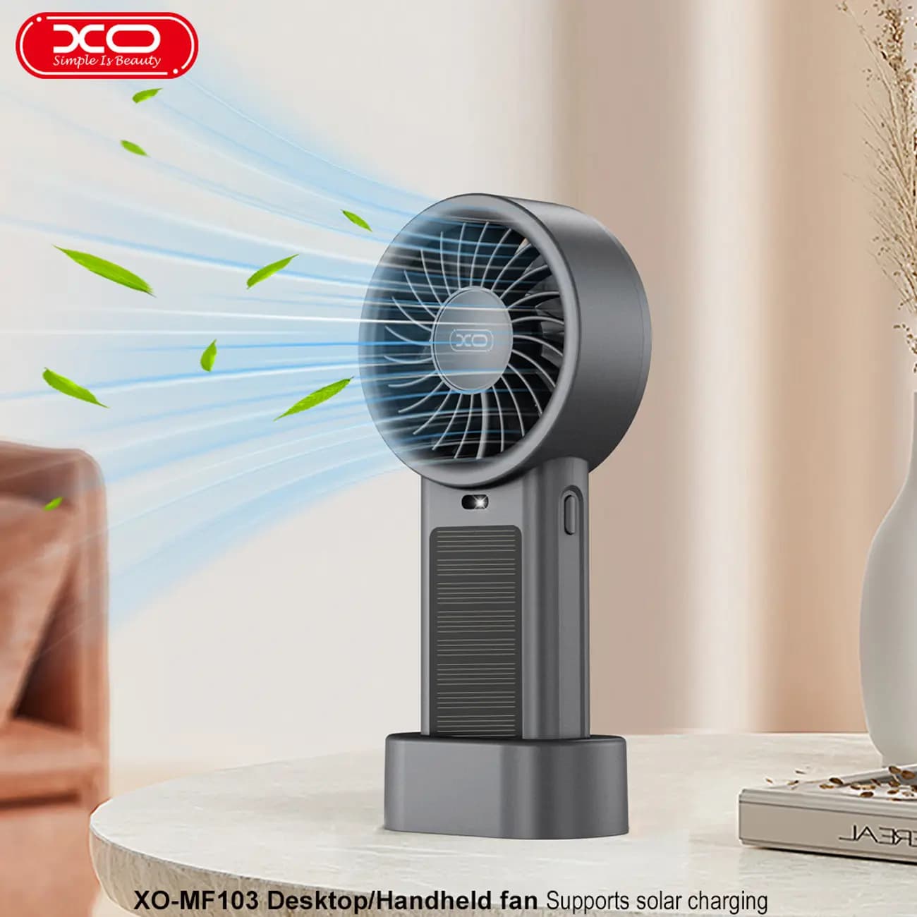 پنکه خورشیدی دستی و رومیزی ایکس او XO مدل MF103 — تصویر ۲