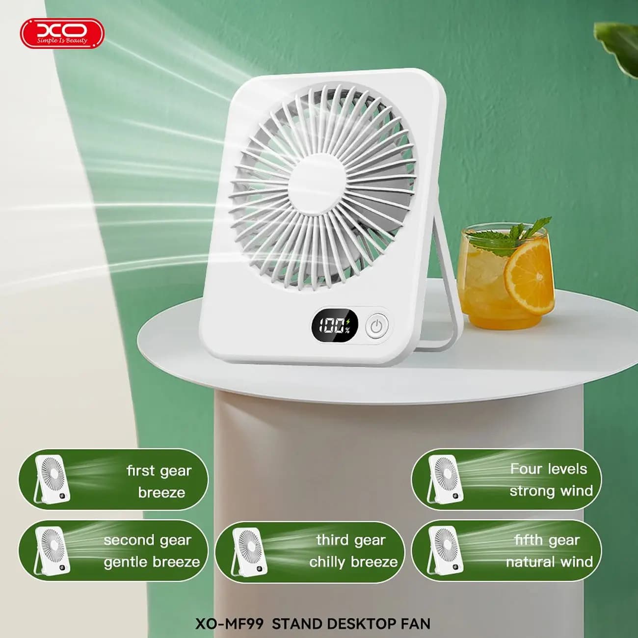 پنکه رومیزی تاشو شارژی ایکس او مدل XO MF99 — تصویر ۲