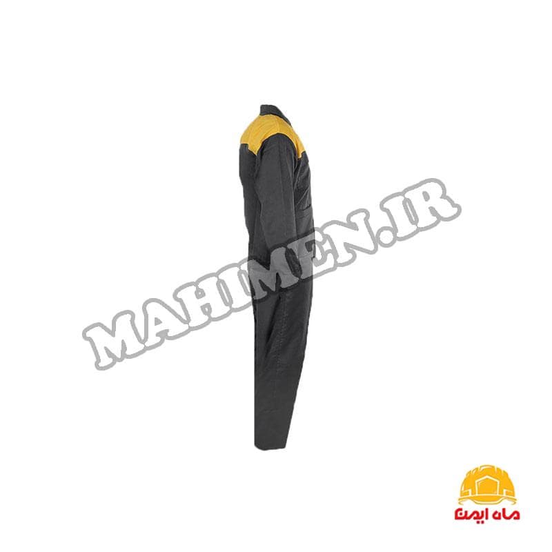 کاپشن و شلوار رنگ طوسی زرد مدل کارگری کد D34 — تصویر ۲