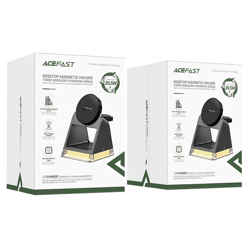 استند و شارژر وایرلس چند کاره مگ سیف ایس فست ACEFAST E17 با قابلیت شارژ اپل واچ — تصویر ۱۱