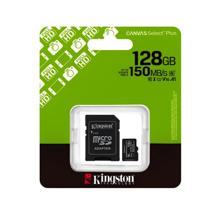 کارت حافظه microSDHC کینگستون مدل CANVAS کلاس 10 استاندارد UHS-I U1 سرعت 150MBs ظرفیت 128 گیگ آداپتور دار