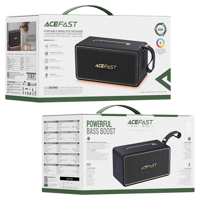 اسپیکر بلوتوث ایس فست ACEFAST K3 Max توان 80 وات رم و فلش خور — تصویر ۱۰