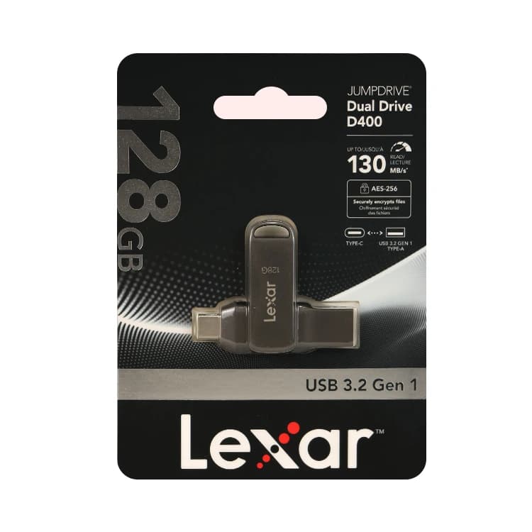 فلش 128 گيگ LEXAR Type-C مدل USB3.2 D400 — تصویر ۳