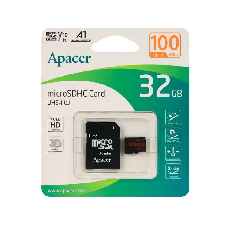 کارت حافظه microSDHC اپیسر مدل Rioo کلاس 10 استاندارد UHS-I U1 سرعت 100MBs ظرفیت 32 گیگ آداپتور دار — تصویر ۳