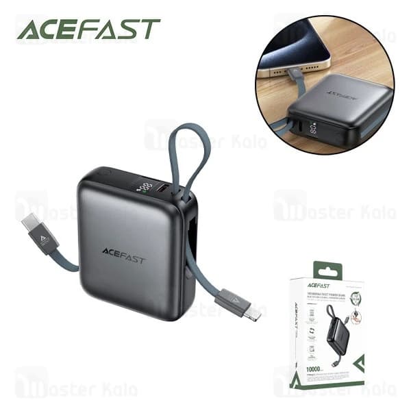 پاوربانک 10000 ایس فست ACEFAST M23 PD22.5W GaN Fast Charger توان 22.5 وات همراه با کابل متصل — تصویر ۹