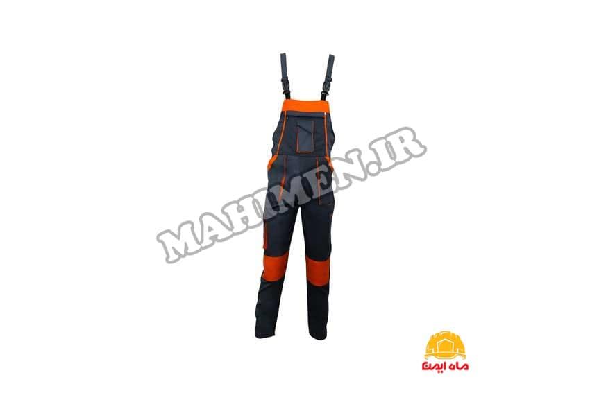 لباس کار دوبنده مهندسی رنگ طوسی نارنجی
