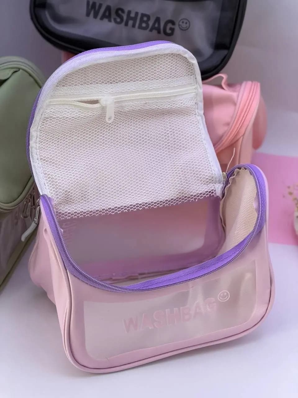 واش بگ صندوقی – کیف لوازم آرایشی دخترانه مدل صندوقی WASHBAG — تصویر ۴