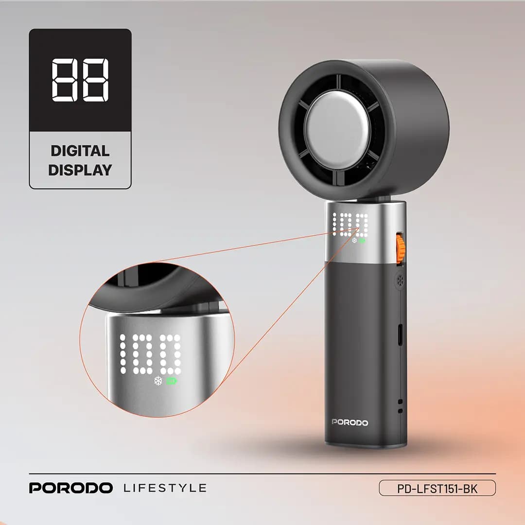 پنکه دستی خنک کننده توربو پرودو مدل Porodo Lifestyle Handheld Turbo Fan LFS151 — تصویر ۴