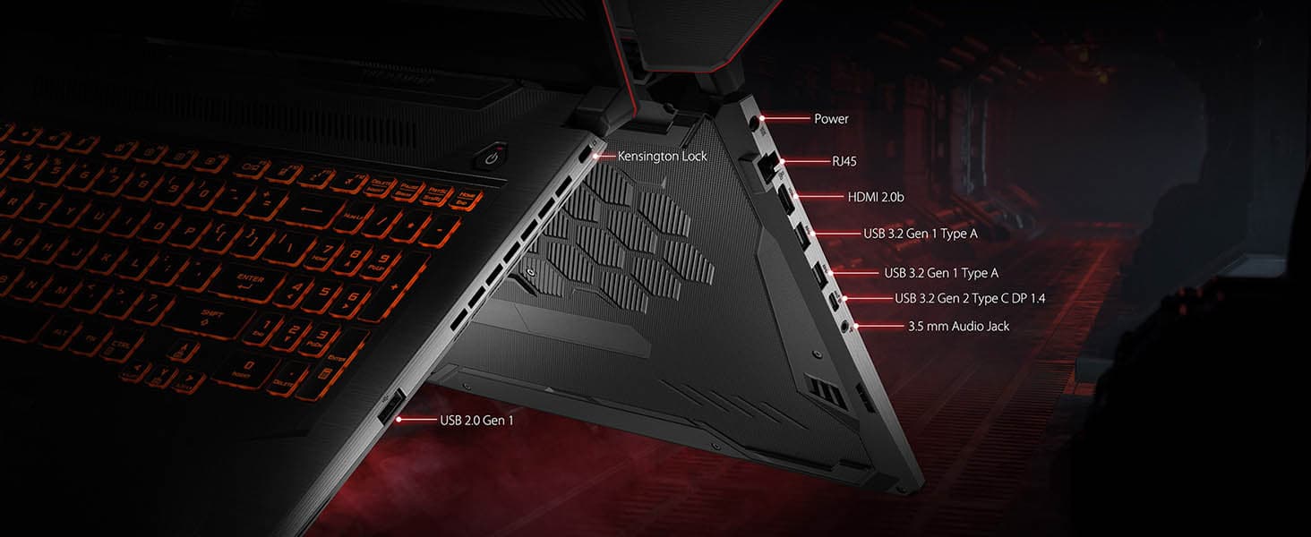ASUS ASUS TUF Gaming F17 Gaming Laptop FX706LI i7 10870h 32GB 512GB SSD 2TB HDD GTX1650TI 4GB — تصویر ۸