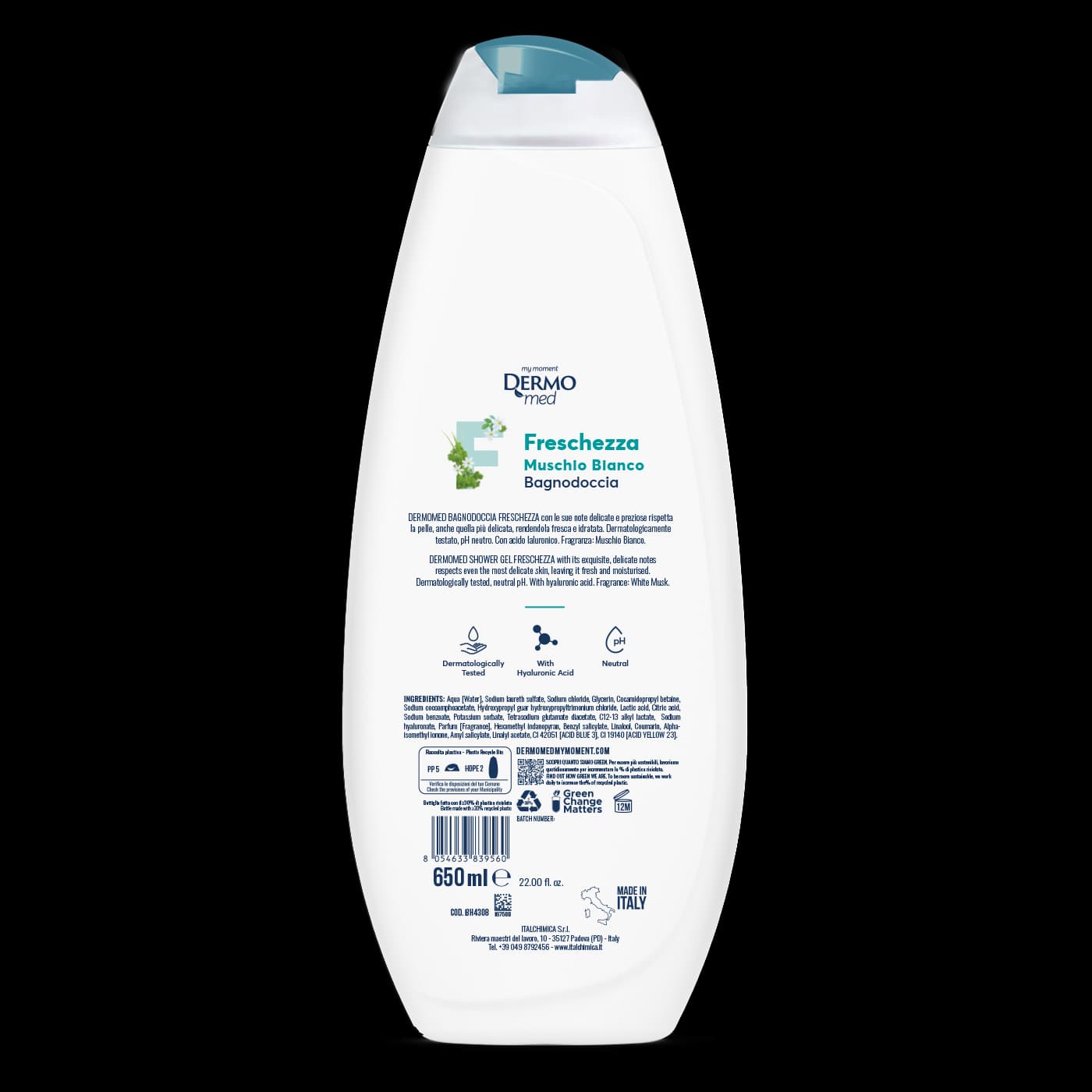 شامپو بدن آبرسان درمومد مشک سفید 650 میل | Dermomed shower gel white musk — تصویر ۲