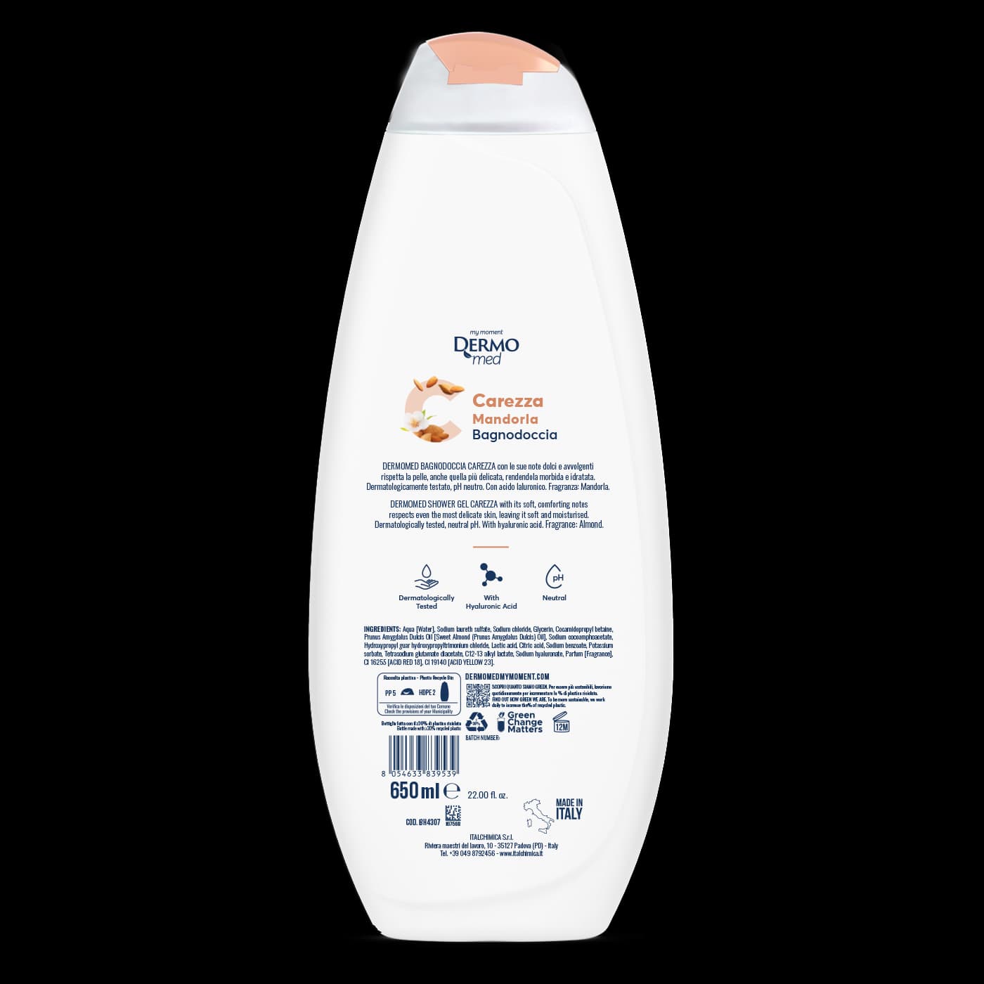 شامپو بدن آبرسان درمومد بادام 650 میل | Dermomed shower gel almond — تصویر ۲