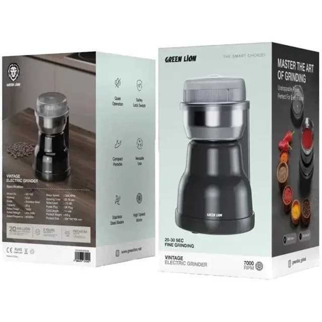 آسیاب برقی گرین لاین مدل Green Lion GNVINEGR160 180W Coffe Grinder — تصویر ۲