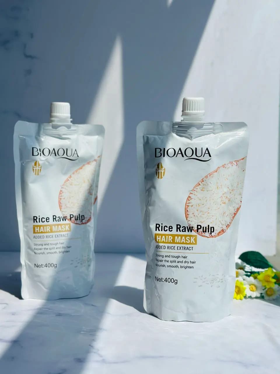 ماسک مو برنج بیواکوا BIOAQUAبا حجم 400 گرم تیوپی
