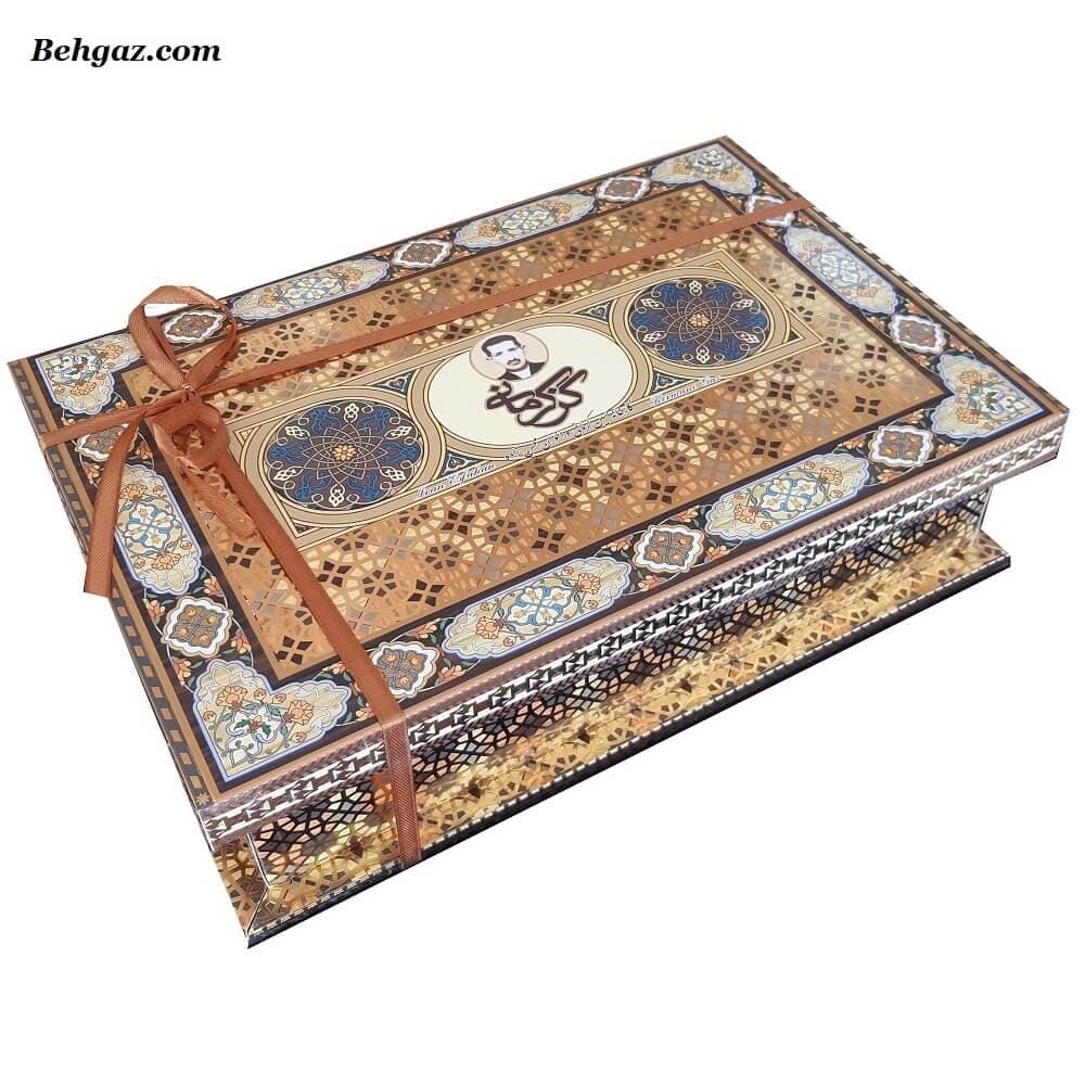 گز کرمانی 28 درصد مخلوط لقمه جعبه خاتم – 450 گرم — تصویر ۷