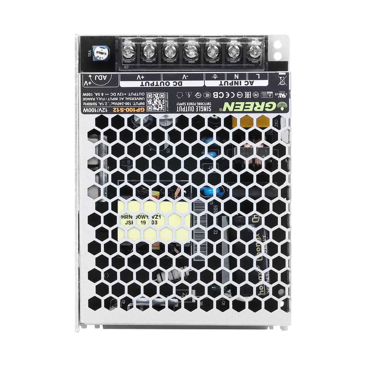 پاور 12 ولت ۸.۵ آمپر تغذیه سوییچینگ تک خروجی GP100-S12 — تصویر ۵