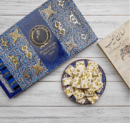 گز شیرین 35% لقمه‌ای پسته 400 گرمی طرح کاشی دیبا — تصویر ۸
