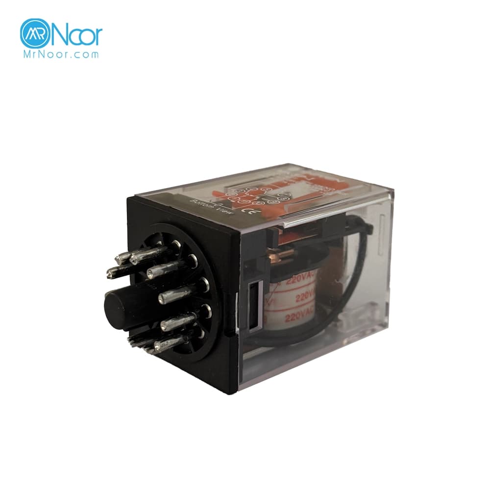 رله شیشه ای 11 پایه گرد 220 ولت امرن مدل mk 3p-1 — تصویر ۲