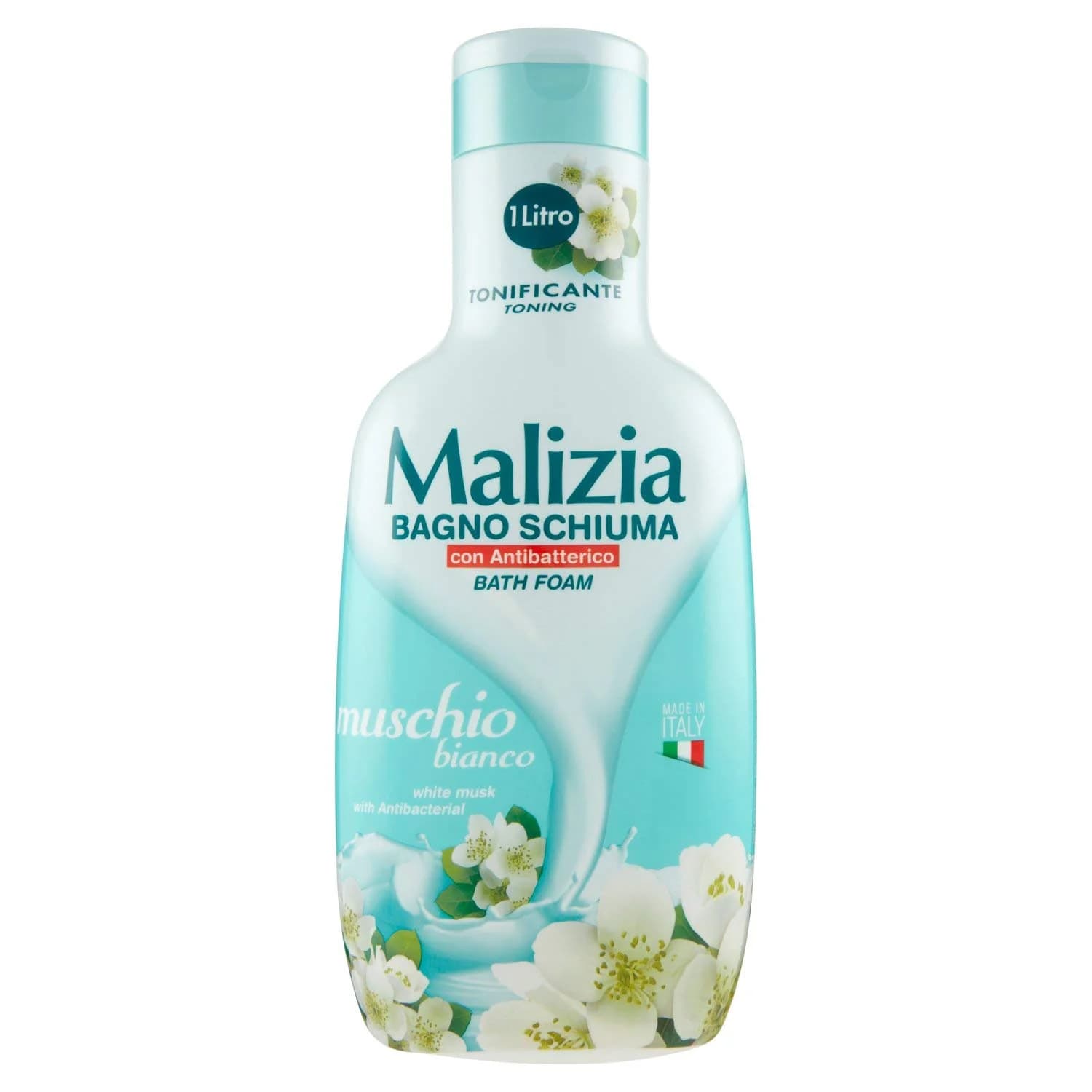 فوم حمام 1 لیتر مالیزیا آنتی باکتریال رایحه مشک سفید | Malizia white musk with antibacterial — تصویر ۳