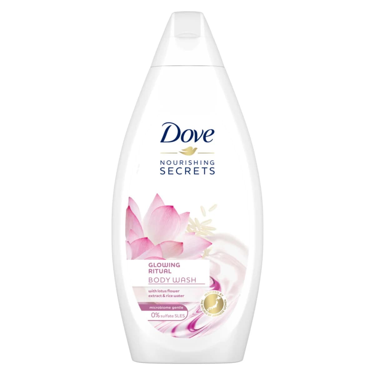 شامپو بدن داو 500 میل Glowing Ritual رایحه گل نیلوفر آبی و آب برنج | Dove Body wash